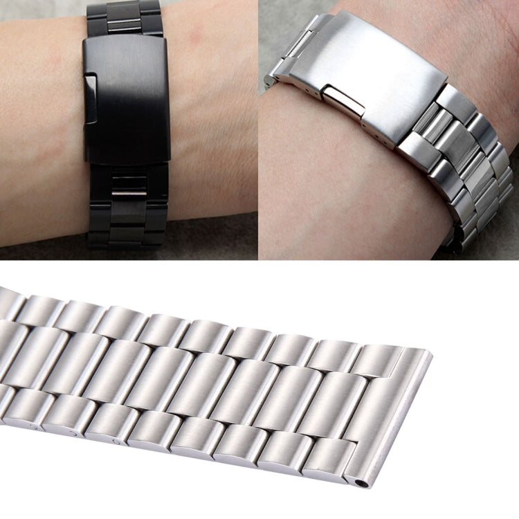 For Fitbit Blaze Smart Watch Butterfly Buckle 3 Beads Stainless Steel Watchband