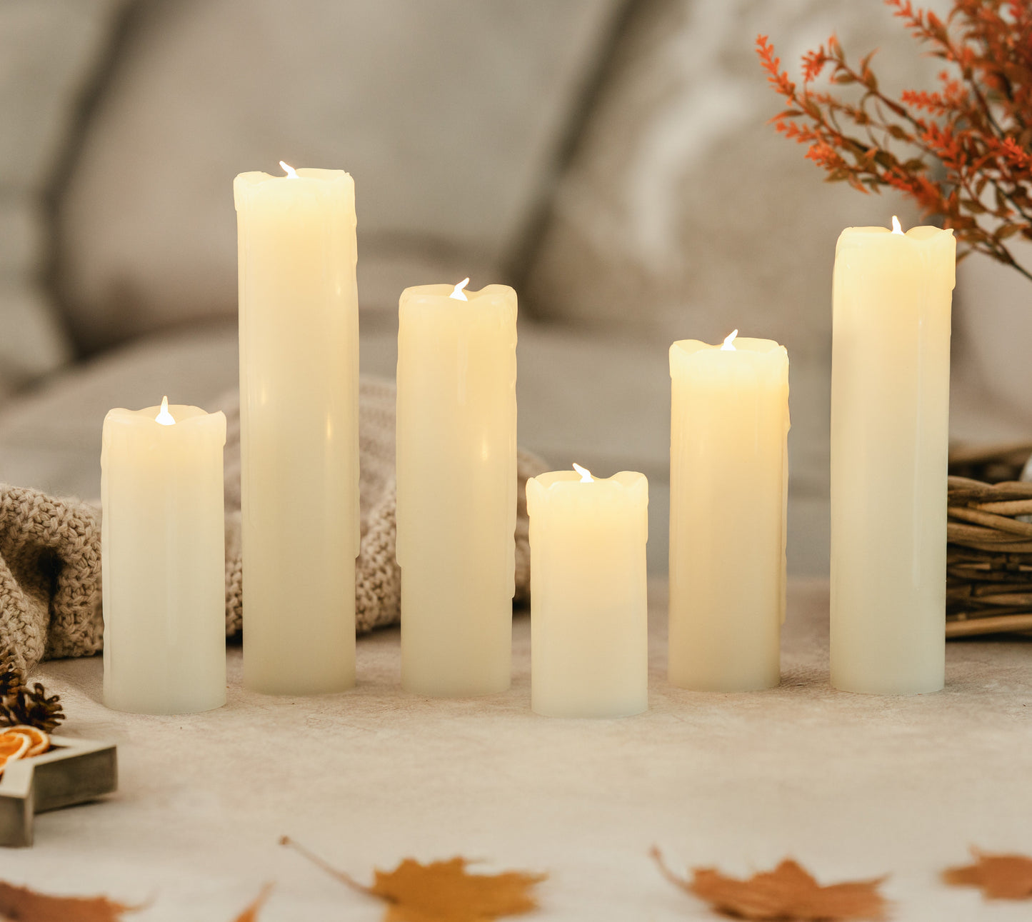 6pc Flameless LED Pillar Candles