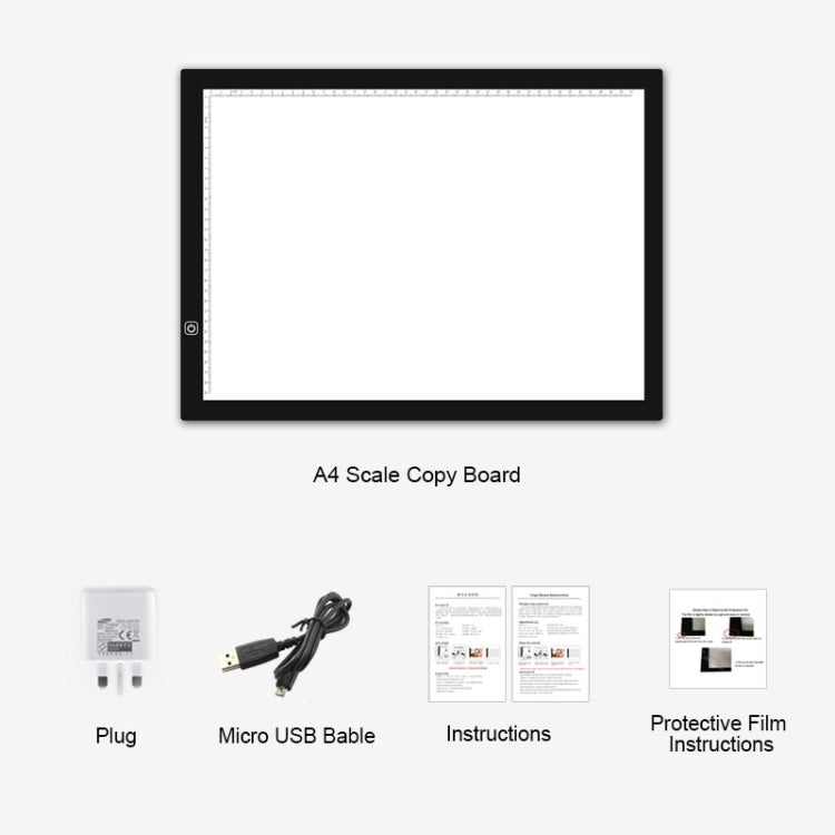 A3 8W 5V LED USB Stepless Dimming Acrylic Scale Copy Boards Anime Sketch Drawing Sketchpad with USB Cable & Power Adapter, Stepless Dimming with USB Cable & Power Adapter