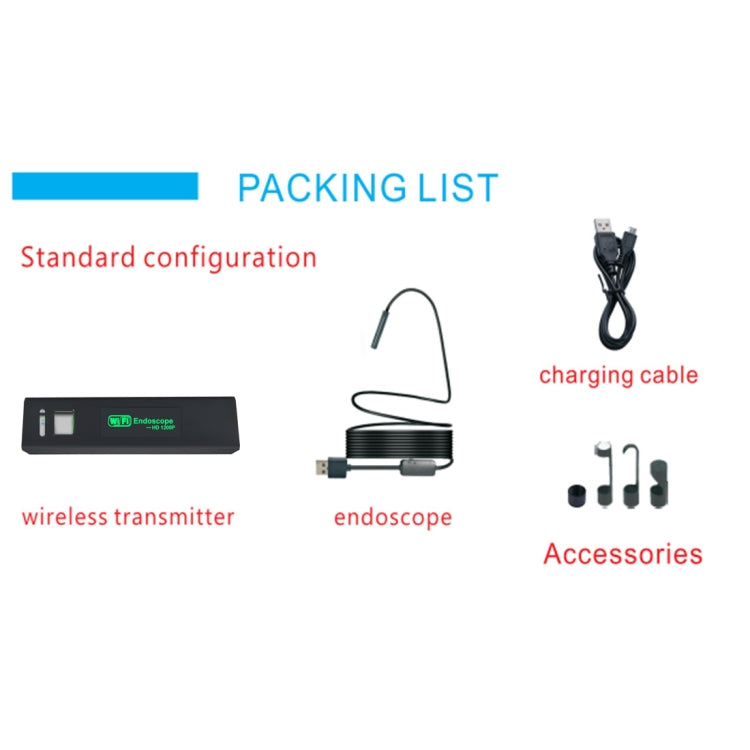 YPC110 8mm 2.0MP HD Camera WiFi Endoscope Snake Tube Inspection Camera with 8 LED, Waterproof IP68, Lens Diameter: 8mm, Length: 3.5m, Hard Line, 3.5m Hard Line