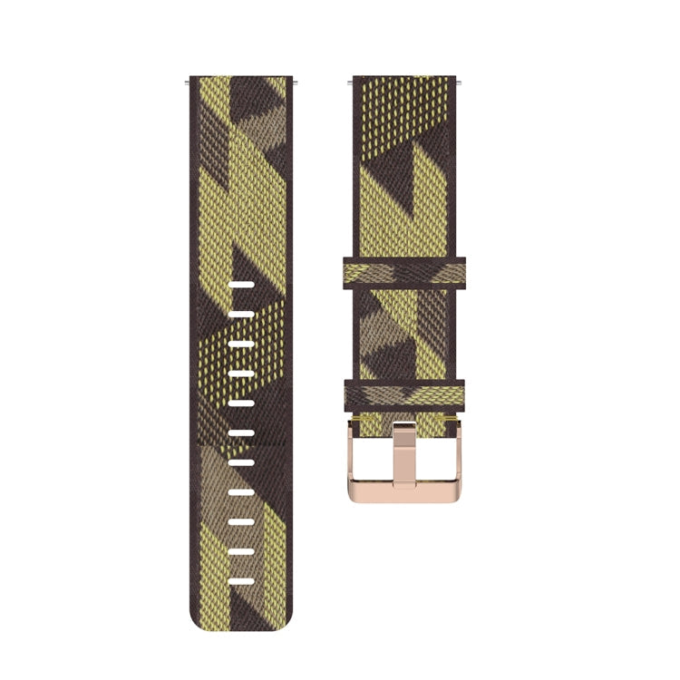 18mm Stripe Weave Nylon Wrist Strap Watch Band for Xiaomi Mi Watch, Garmin Vivomove 3s / Vivoactive 4s