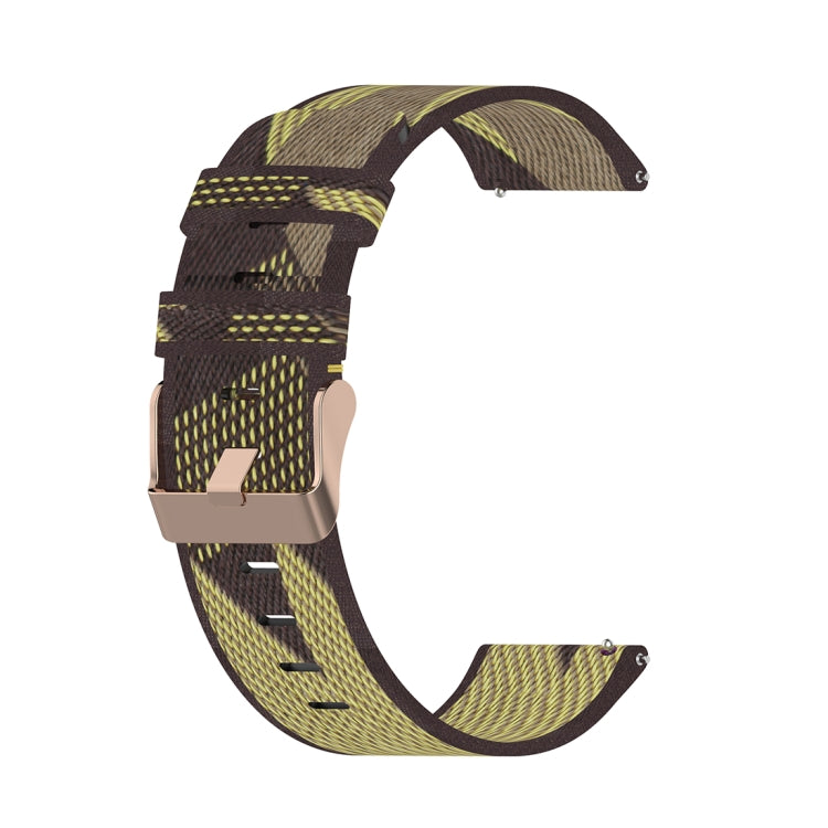 18mm Stripe Weave Nylon Wrist Strap Watch Band for Xiaomi Mi Watch, Garmin Vivomove 3s / Vivoactive 4s