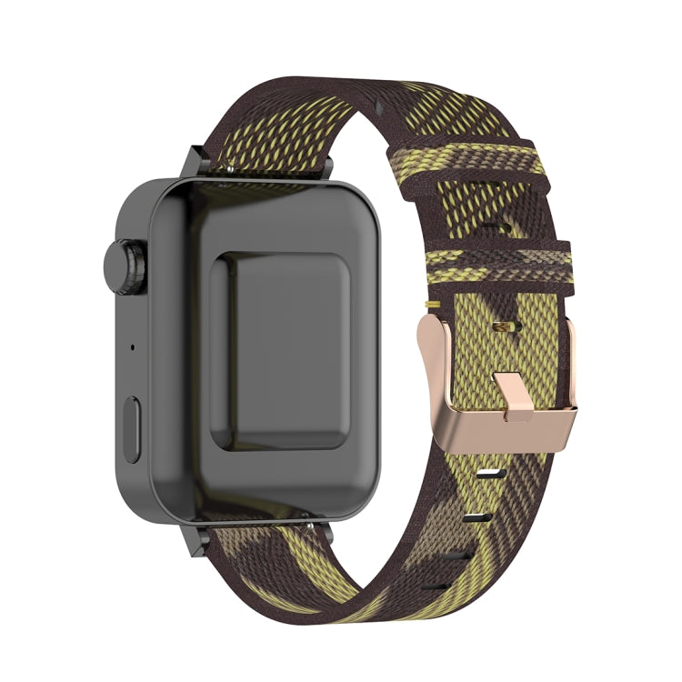 18mm Stripe Weave Nylon Wrist Strap Watch Band for Xiaomi Mi Watch, Garmin Vivomove 3s / Vivoactive 4s