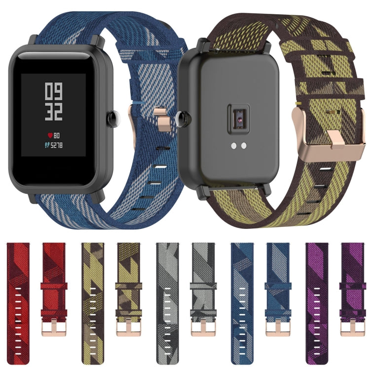 20mm Stripe Weave Nylon Wrist Strap Watch Band for Huami Amazfit GTR 42mm / GTS / BIP / BIP Lite