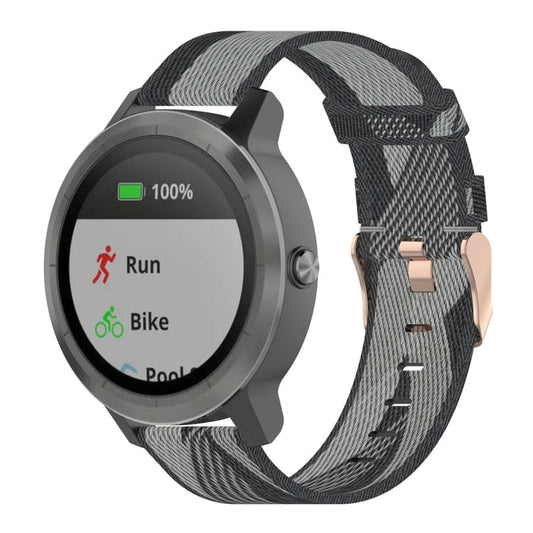 20mm Stripe Weave Nylon Wrist Strap Watch Band for Garmin Venu, Vivomove 3, Vivoactive 3, Forerunner 245 / 645
