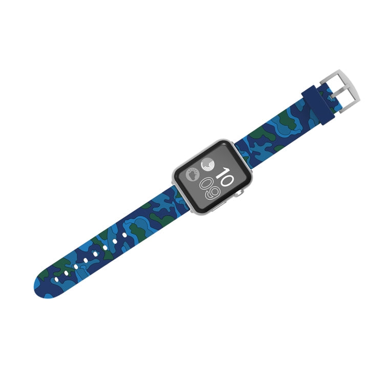 For Apple Watch Series 3 & 2 & 1 38mm Fashion Camouflage Pattern Silicone Watch Band, 38mm