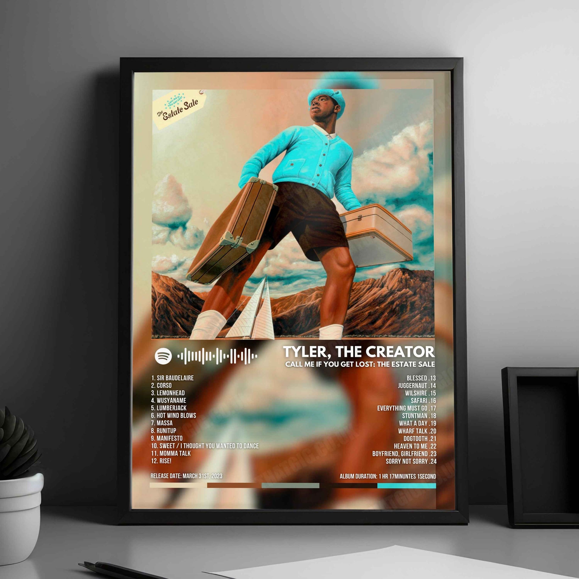 Tyler, The Creator "Call Me If You Get Lost: The Estate Sale" Album Cover Poster - with Complete Tracklist