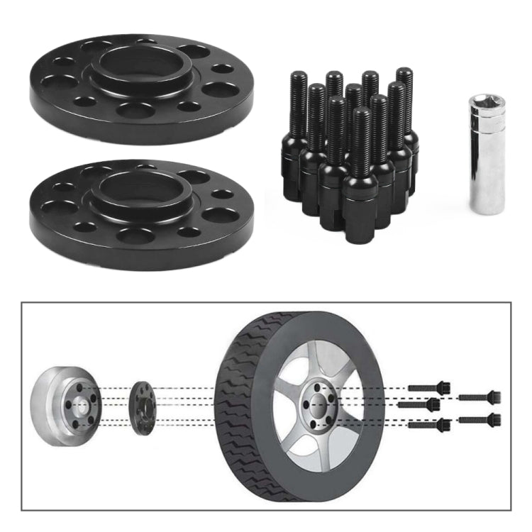 For Mercedes-Benz 20mm Car Modified Wheel Hub Flange Center Wheel Spacer with M12x1.5 Screws, 20mm