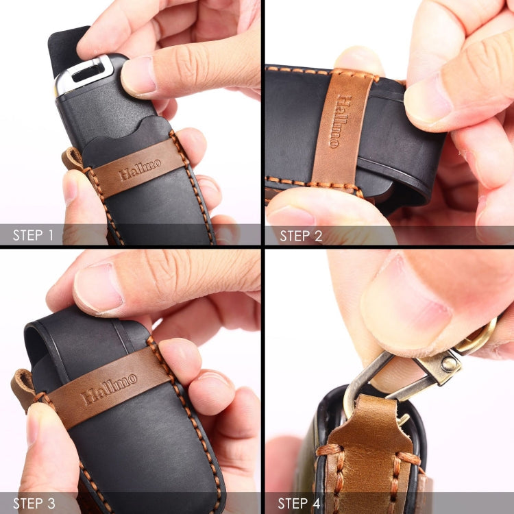 For Kia 5-button Hallmo Car Cowhide Leather Key Protective Cover Key Case, C202