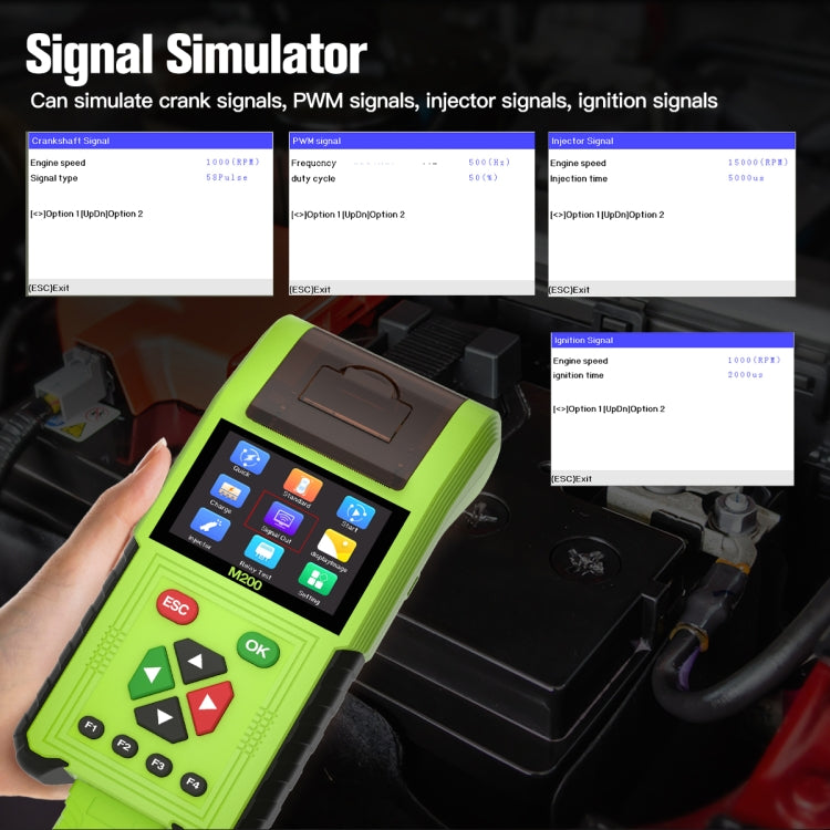 JDiag M200 8V-30V OBD Motorcycles Diagnostic Instrument with Data Printing, Standard Version, M200 Standard Version