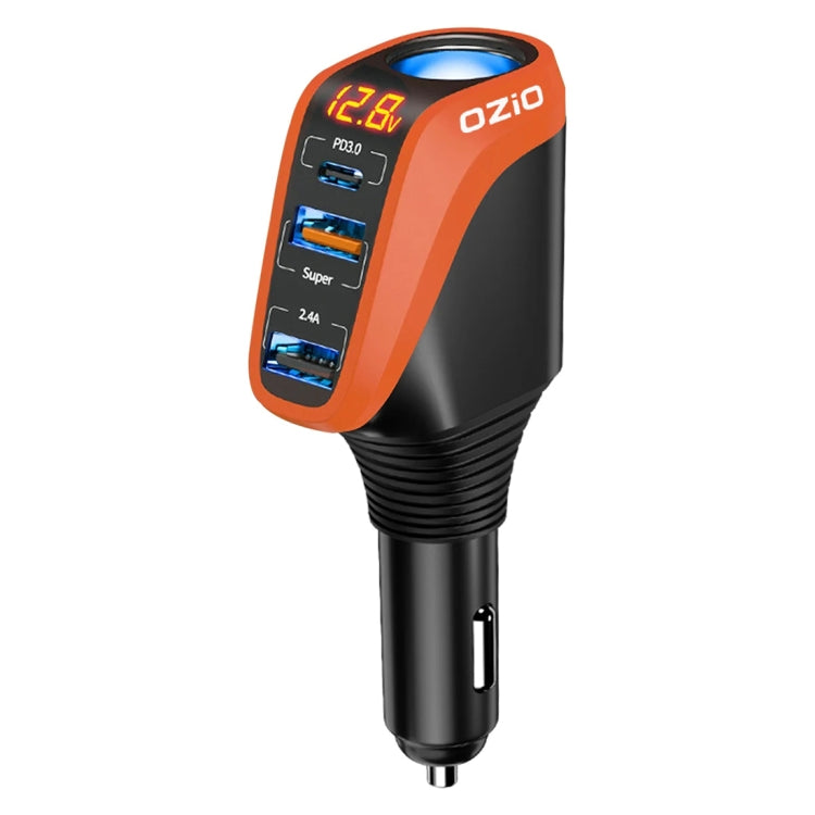 DY48TC 188W USB-C / Type-C + USB Dual Port Multi-function Car Charger with Cigarette Lighter