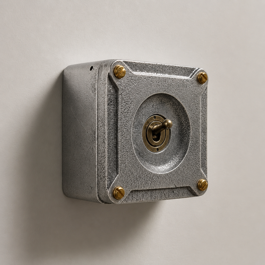 Single Gang Solid Cast Metal Toggle 2 Way Light Switch – Industrial Conduit