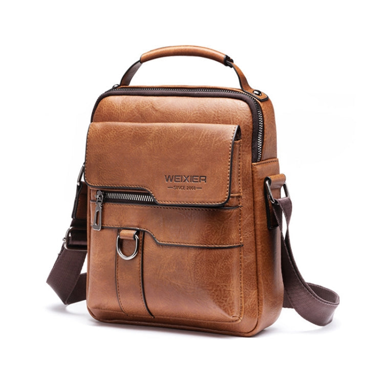 WEIXIER 8642 Men Business Retro PU Leather Handbag Crossbody Bag, 26 x 22 x 8cm