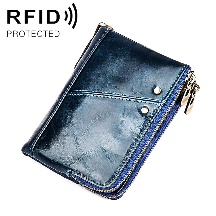 3533 Antimagnetic RFID Top-grain Leather Crazy Horse Texture Men Business Leisure Wallet