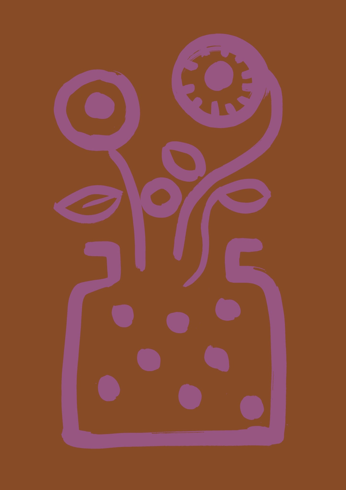 Vase no 2 print - Terracotta + Pink