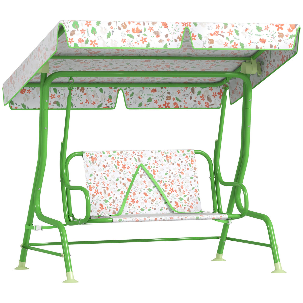 AIYAPLAY Kids Garden Swing Chair, Swing Seat with Adjustable Canopy, Green