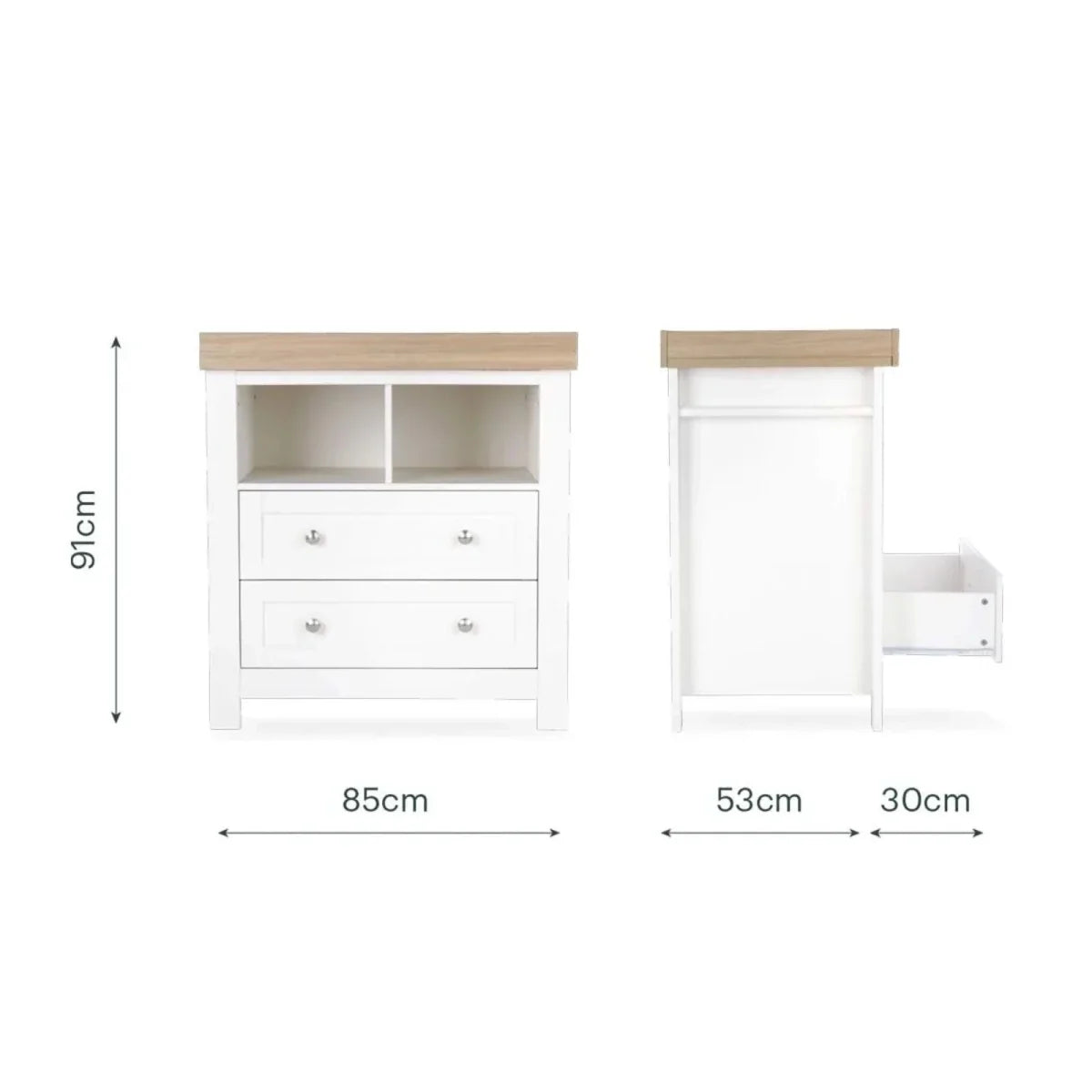 CuddleCo Burford Dresser Changer - White/Oak