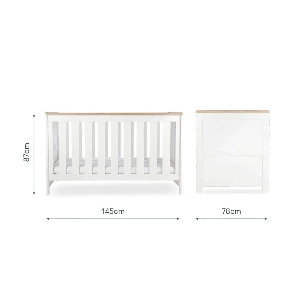 CuddleCo Burford 3 Piece Nursery Furniture Set - White/Oak