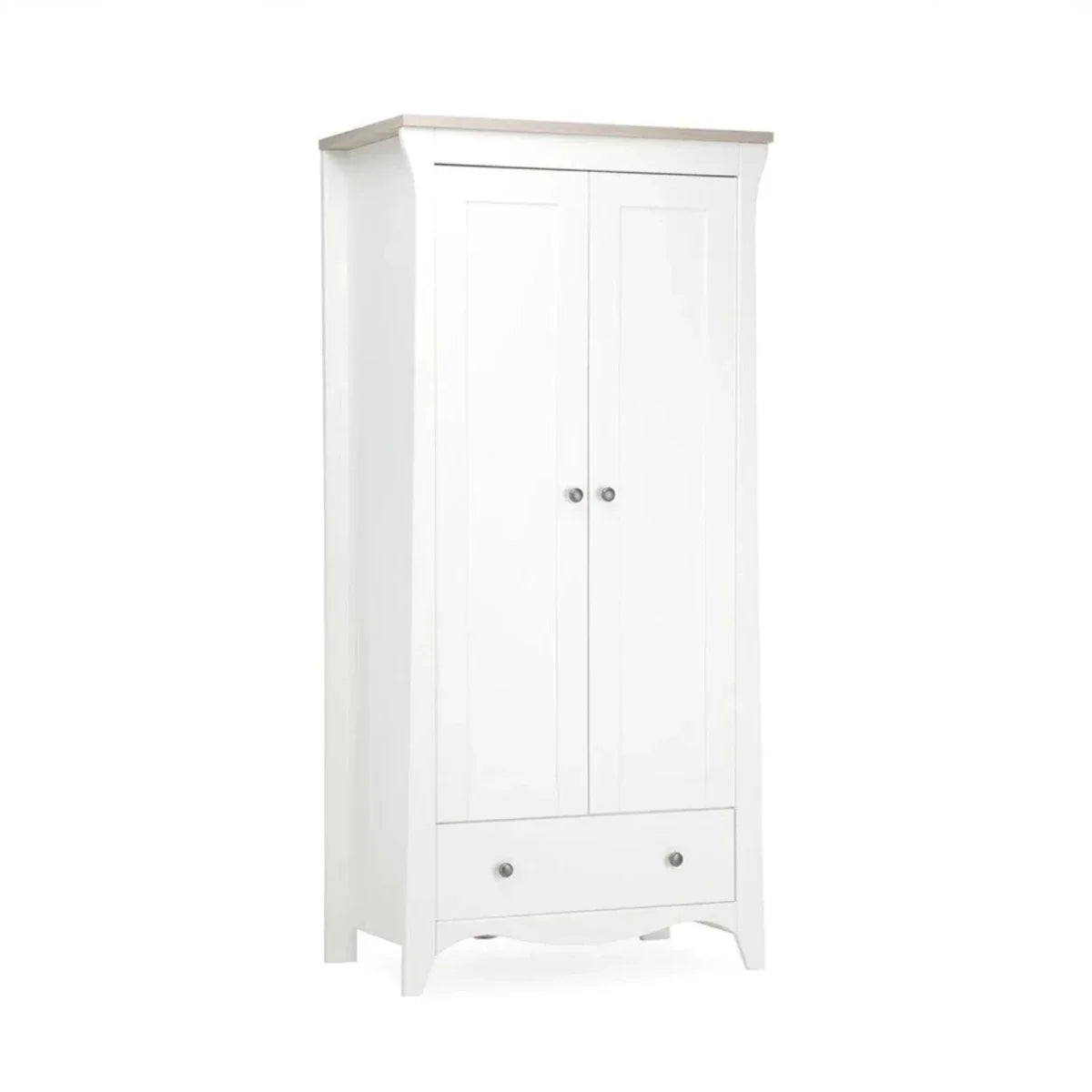 CuddleCo Clara 2 Door Double Wardrobe - White & Ash