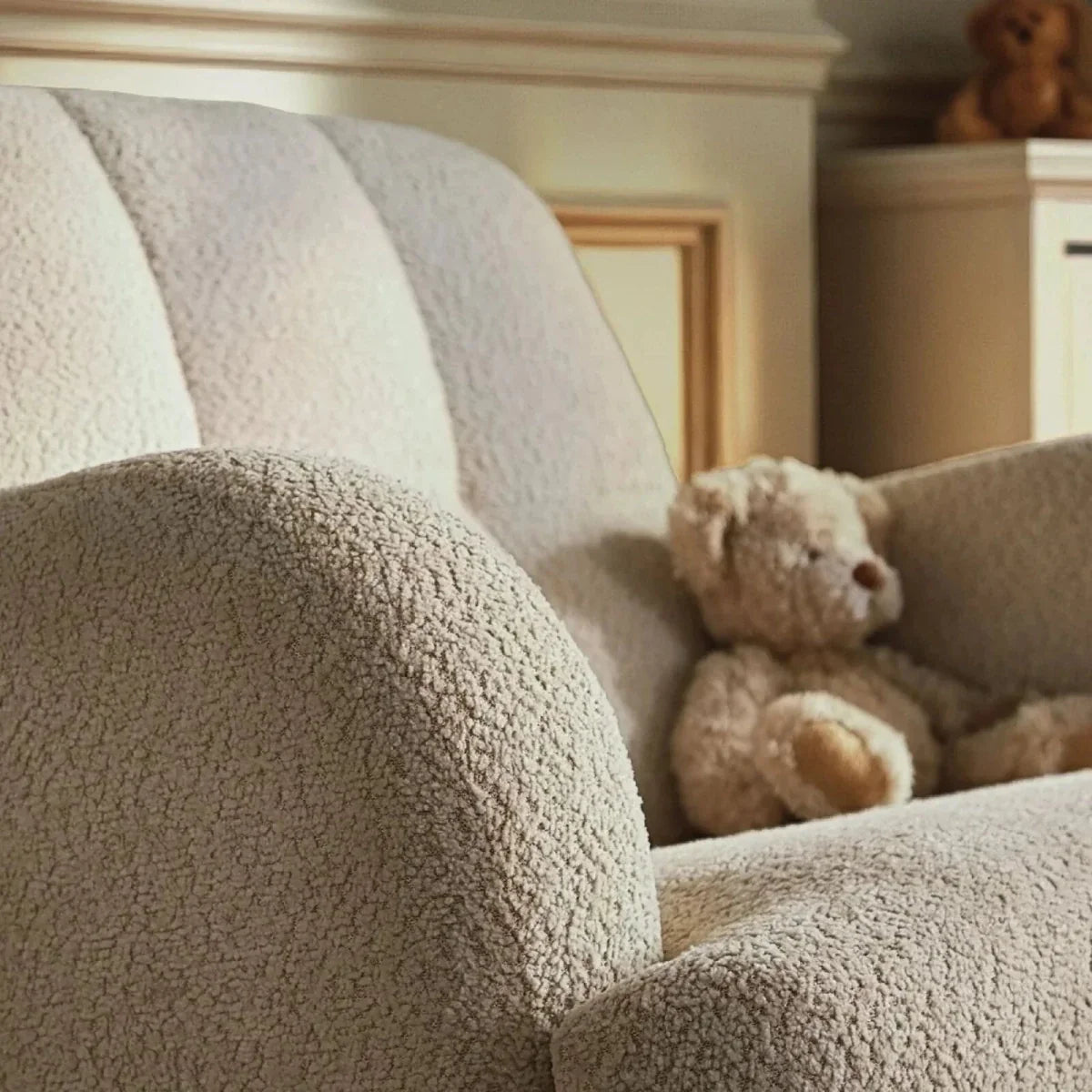 CuddleCo Etta Cuddle Nursing Chair & Foot Stool - Boucle Mushroom