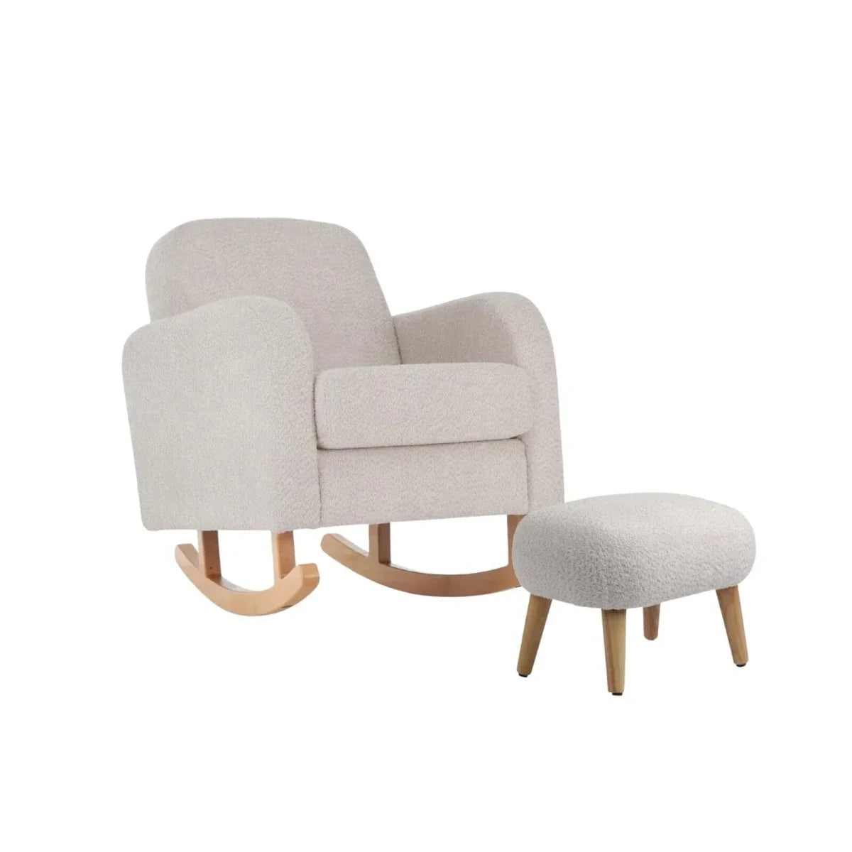 CuddleCo Etta Nursing Chair & Foot Stool - Boucle Mushroom