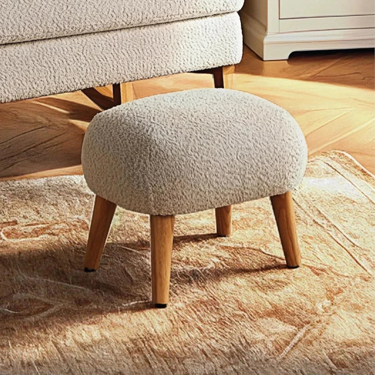 CuddleCo Etta Nursing Chair & Foot Stool - Boucle Mushroom