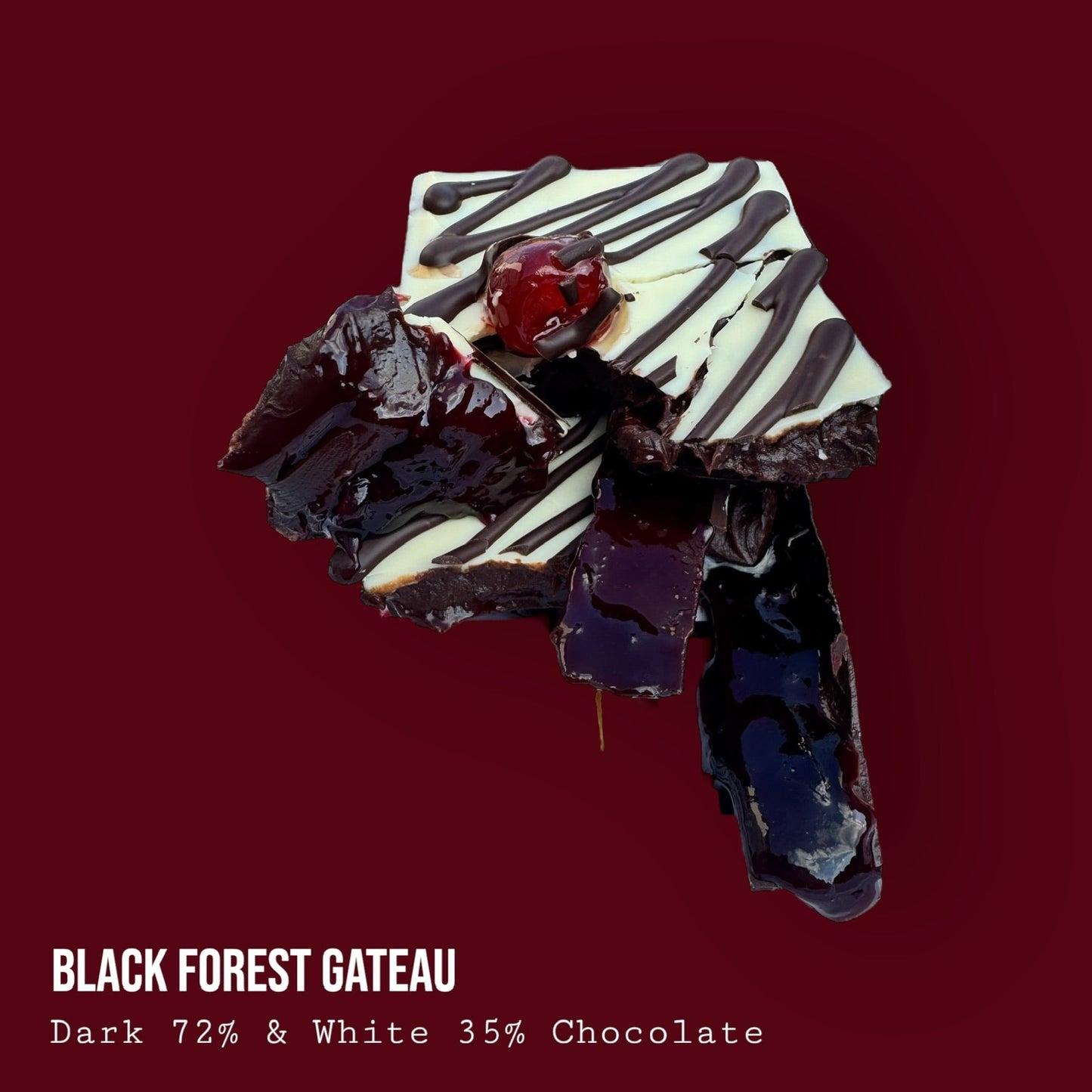 Black Forest Gateau Inspired Dark & White Chocolate Dessert Bar 250g