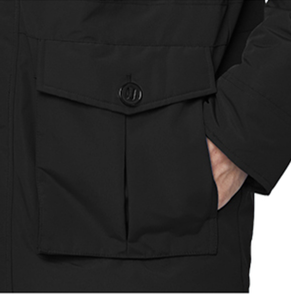 Mens Winter Puffer Coat Warm Windproof Hooded Parka Black Size L CHINMOON
