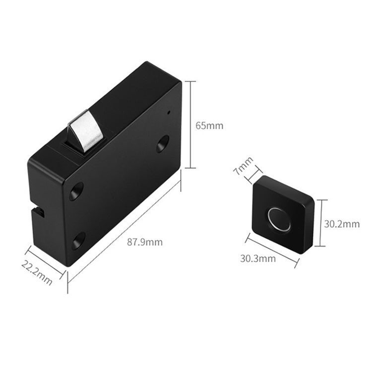 T5 Square Version Aluminum Alloy Panel Fingerprint Drawer Lock, Pink, Blue, Red, Silver, Black