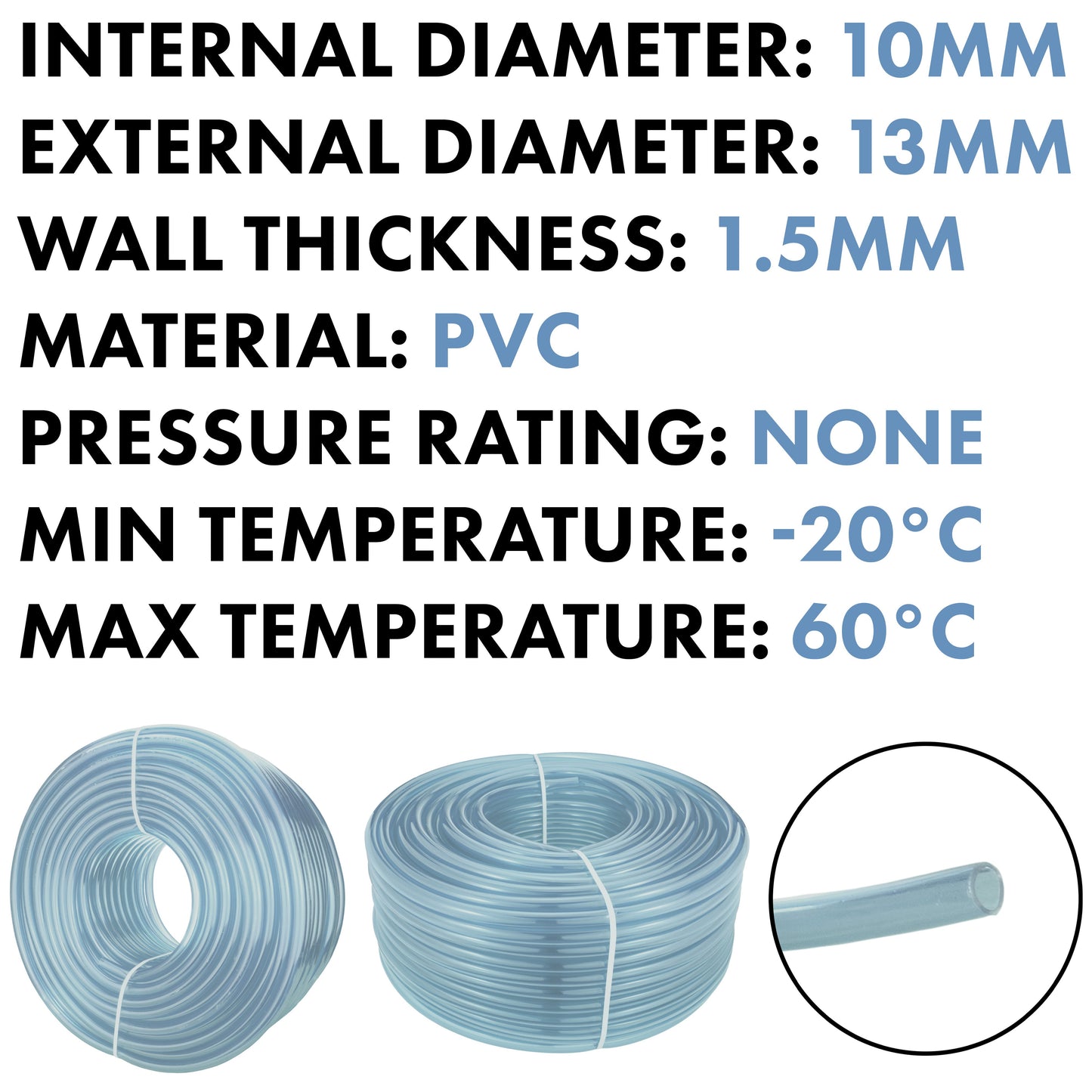 Clear PVC Pipe 10mm*13mm