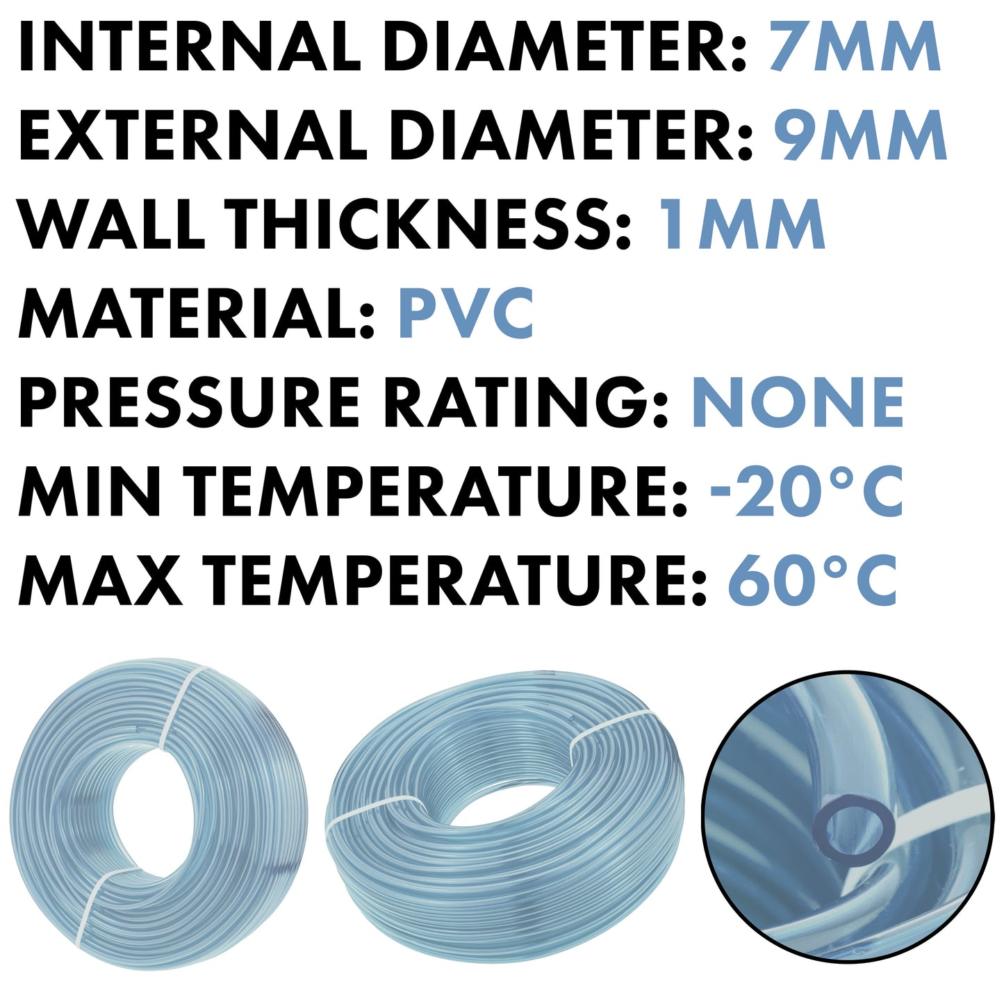 Clear PVC Pipe 7mm*9mm Pipe and Water Fitting Garden Water Connector