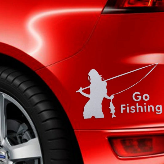Beauty Go Fishing Styling Reflective Car Sticker, Size: 14cm x 8.5cm, Fishing Styling 2, Styling Reflective 2