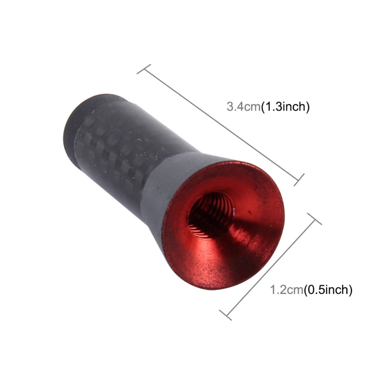 Carbon Fiber Aluminum Short Antenna Polished Universal Screws Base(Small Size), 3.4cm