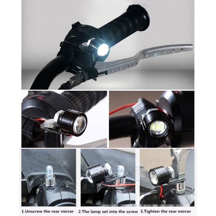 2 PCS 12V 3W  Eagle Eyes LED Strobe Light For Motorcycle ，Wire Length: 90cm, Wire Length: 90cm
