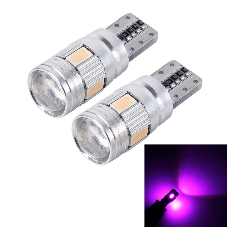 2PCS T10 3W 6 SMD 5630 LED Error-Free Canbus Car Clearance Lights Lamp, DC 12V, 6 SMD 5630 LEDs/Green Light, 6 SMD 5630 LEDs/White Light, 6 SMD 5630 LEDs/Pink Light