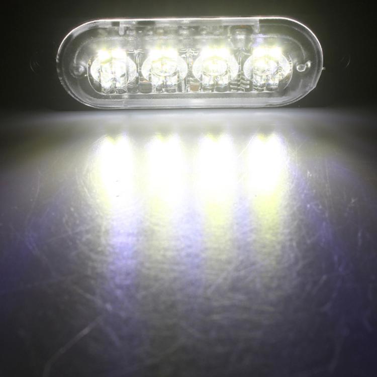 DC 12V-24V 2W 4LEDs SMD-2835 Lamps 17 Flash Patterns 3 Lines Car Flash Lamp Waterproof Car Truck Emergency Strobe Flash Warning Light, Cable Length: 90cm, 4LEDs