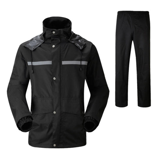 Durable Reflective Motorcycle Split Raincoat Pants Riding Bicycle Electric Bike Windproof Waterproof Rain Wear for Adult, Size: 2XL(Black), Size: 2XL