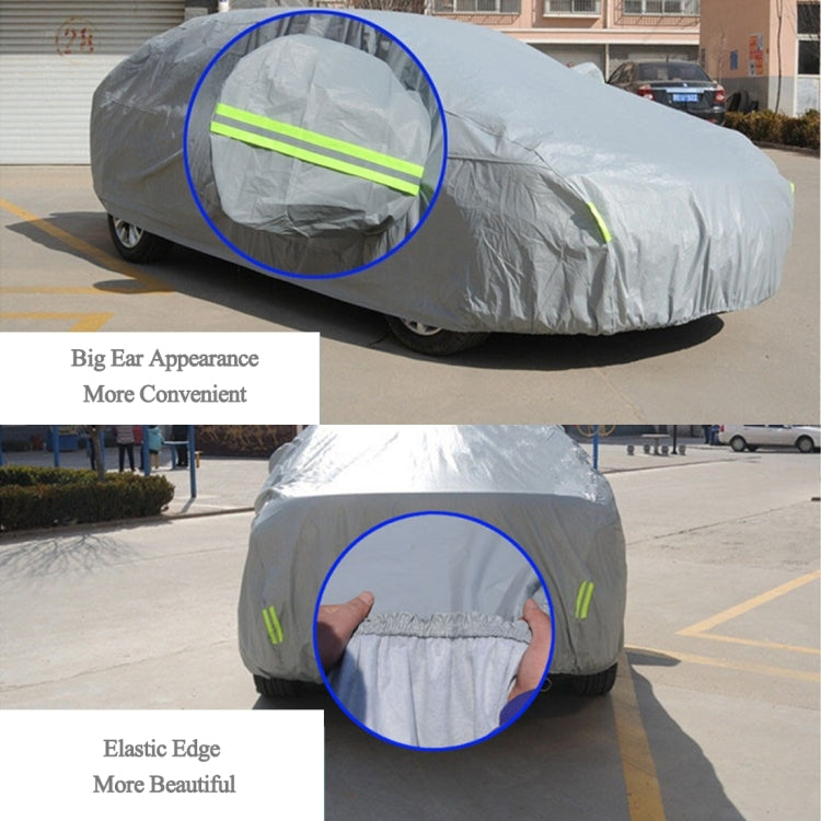 PVC Anti-Dust Sunproof Hatchback Car Cover with Warning Strips, Fits Cars up to 4.4m 172 inch Length, 172inch (L)