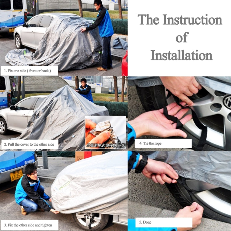 PVC Anti-Dust Sunproof Hatchback Car Cover with Warning Strips, Fits Cars up to 4.4m 172 inch Length, 172inch (L)