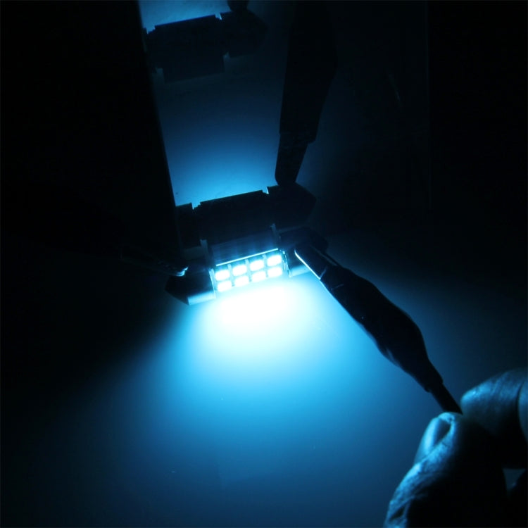 2 PCS DC 12V 2W 39MM 8 SMD-3528 LEDs Bicuspid Port Decoding Car Dome Lamp LED Reading Light, 39MM
