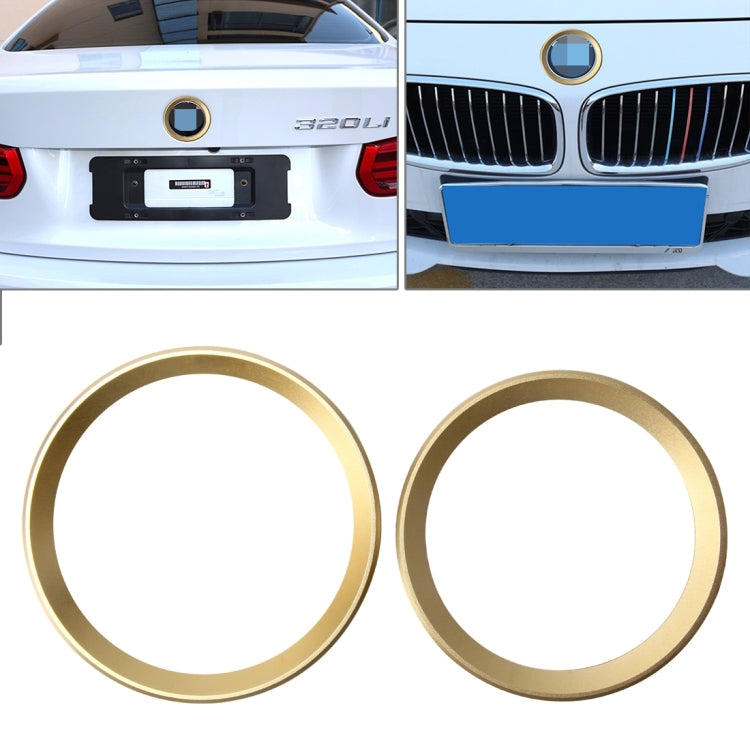 2 PCS/Set Zinc Alloy Steering Wheel Decoration Ring Sticker Logo Car Styling Modification Car Front Logo Ring Decoration Rear Cover Trim Hood Emblem Rings for BMW 3 Series, For BMW 3 Series