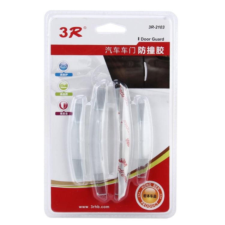 3R 3R-2103 4 PCS Rubber Car Side Door Edge Protection Guards Cover Trims Stickers(Transparent)