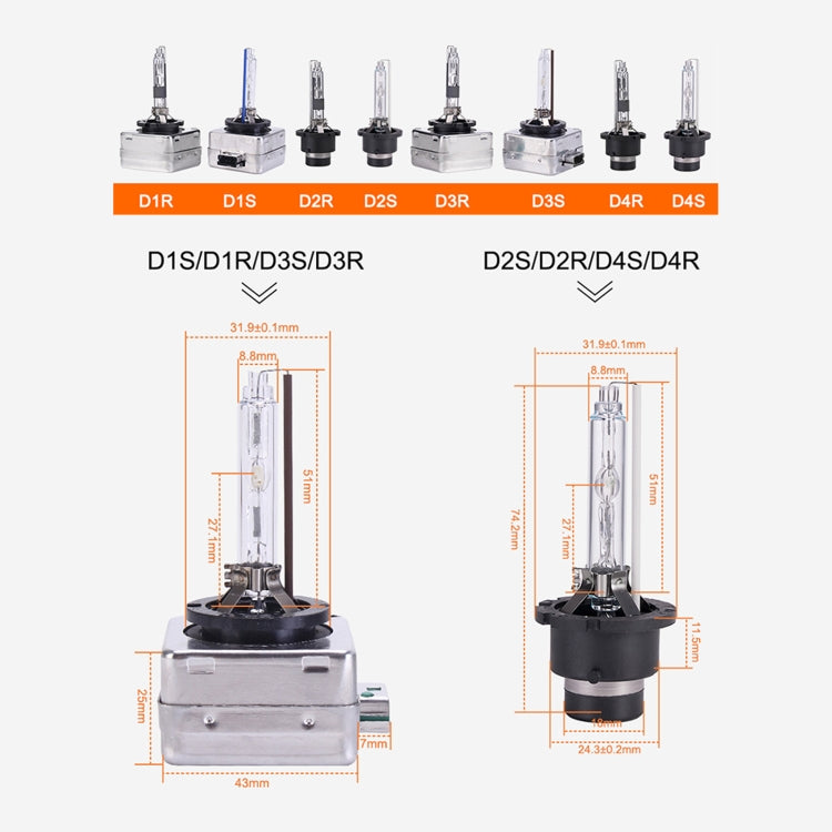 2 PCS D3S 35W 3800 LM 6000K HID Bulbs Xenon Lights Lamps, DC 12V