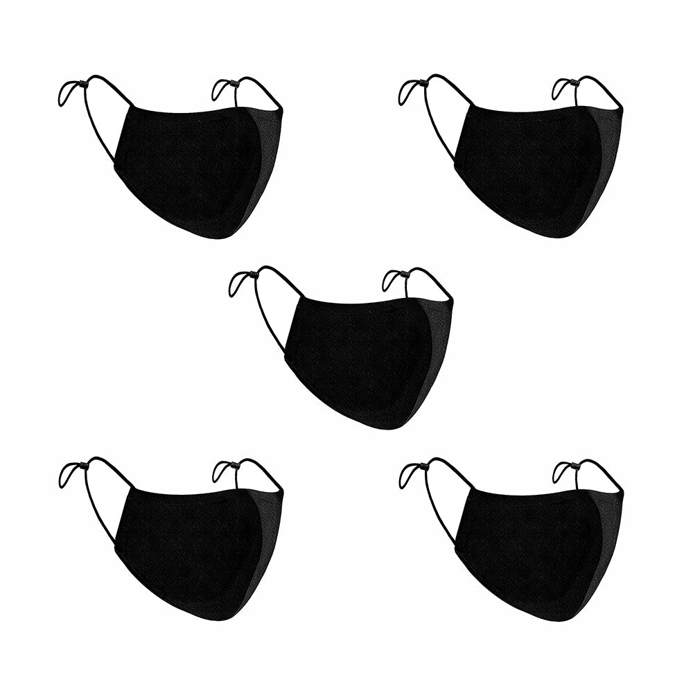 Treat Republic Colour Range Comfort-Fit Face Covering - Pack Of 5