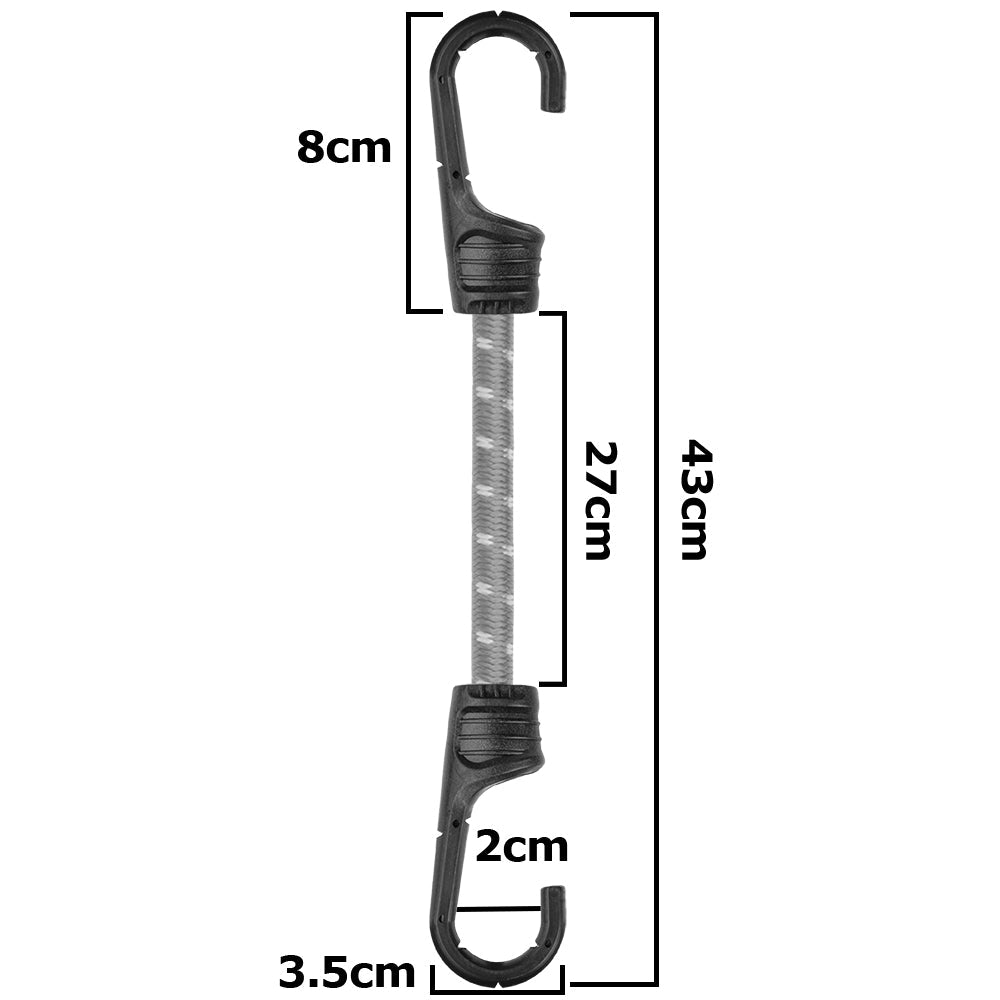 Bungee Cord Hook with PVC-coated Metal Hooks 40cm for Waterproof Tarpaulin Cover
