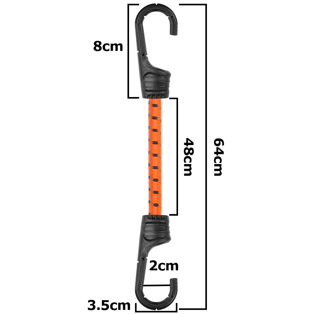 Bungee Cord Hook with PVC-coated Metal Hooks 60cm for Waterproof Tarpaulin Cover