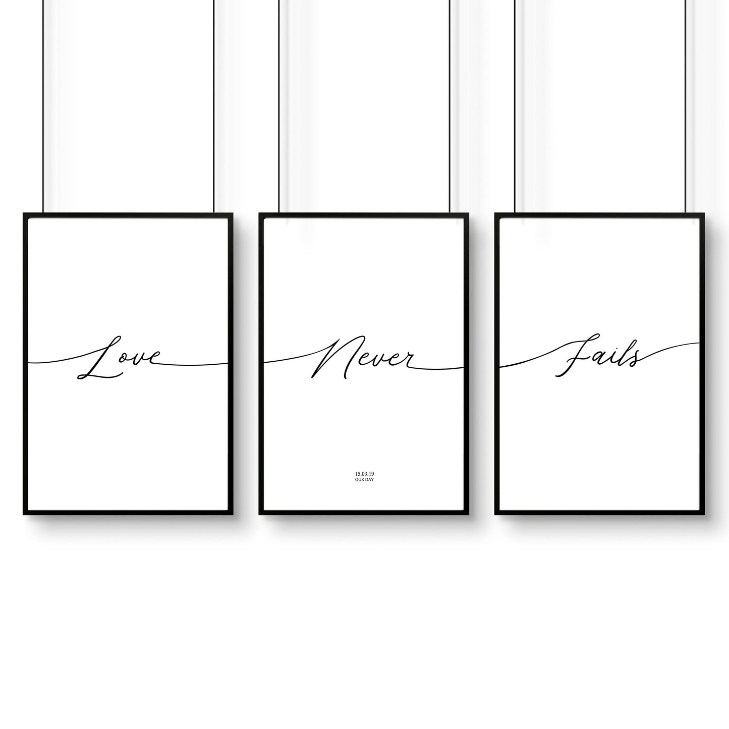Love word art for walls | set of 3 Bedroom wall art prints