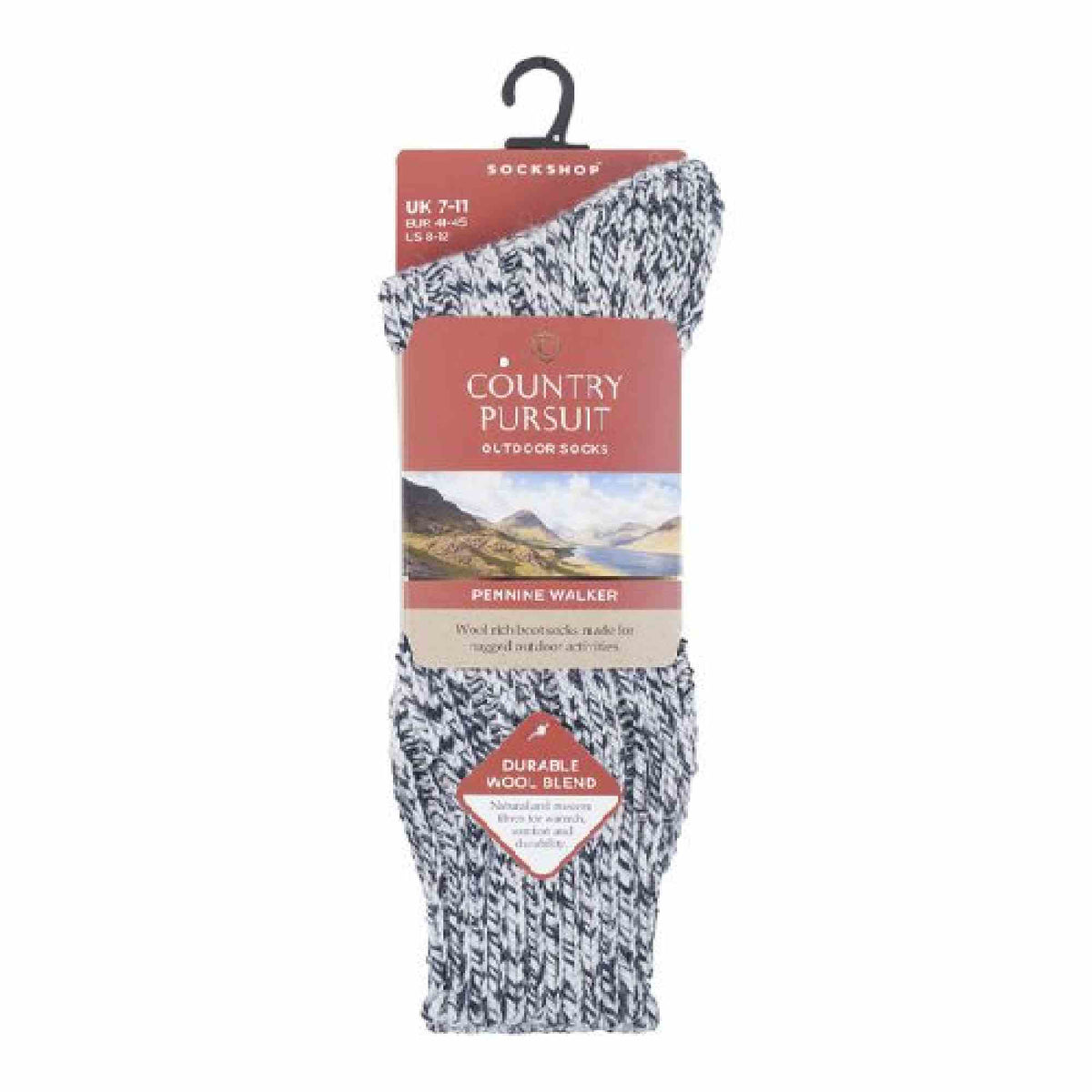 1 Pack Mens Pennine Walker Heavy Wool Hiking Socks