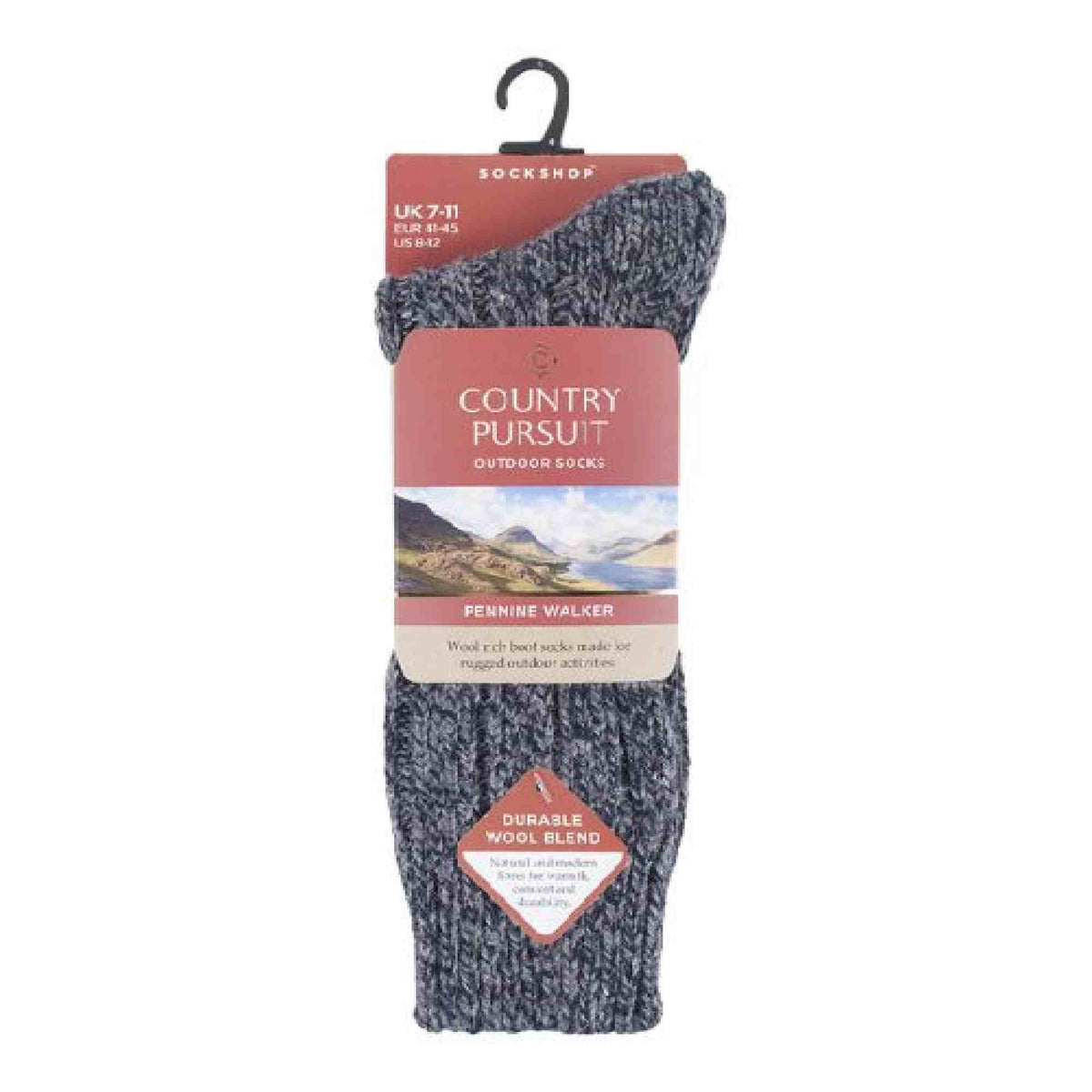 1 Pack Mens Pennine Walker Heavy Wool Hiking Socks