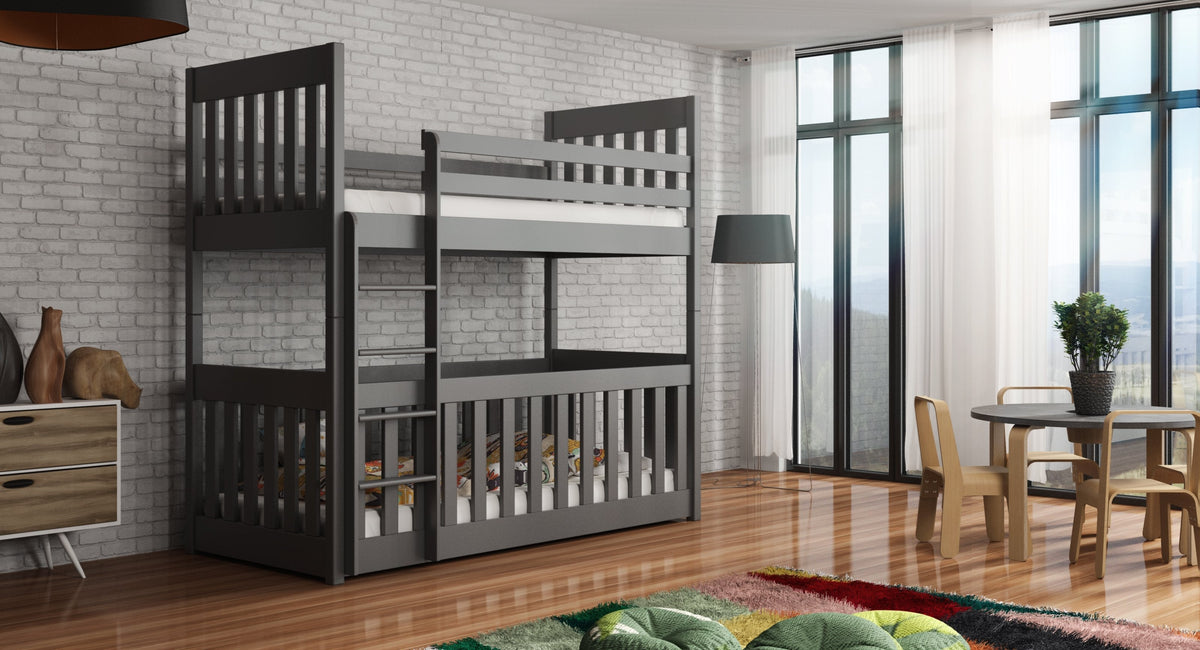 Cris Solid Pine Bunk Bed with Toddler Cot